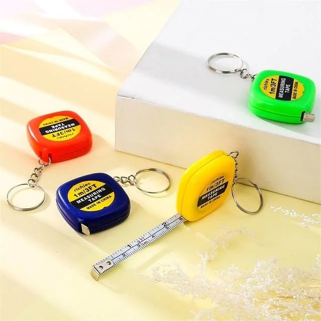 Compact Square Tape Measure Keychain - Set of 4 - Tools >