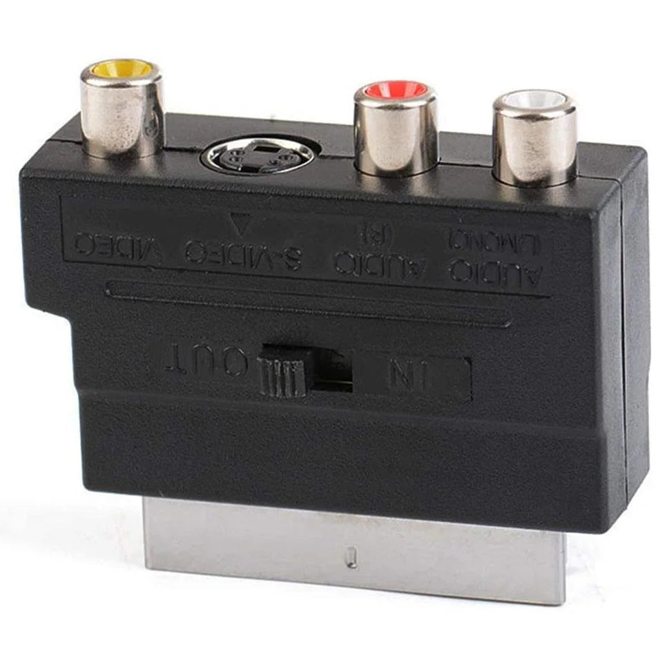 Composite Av & S-Video Scart Adapter - Black-1915197960707248129