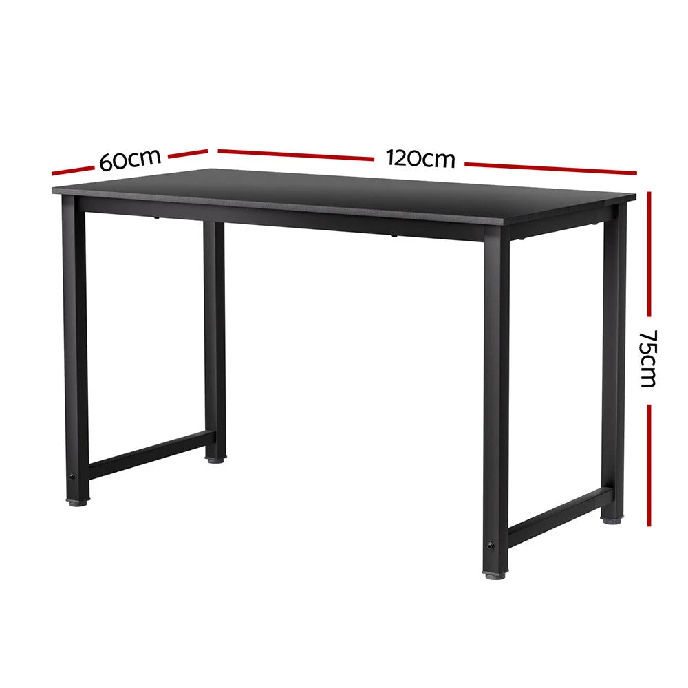 Computer Desk Home Office Study Table - Black 120CM