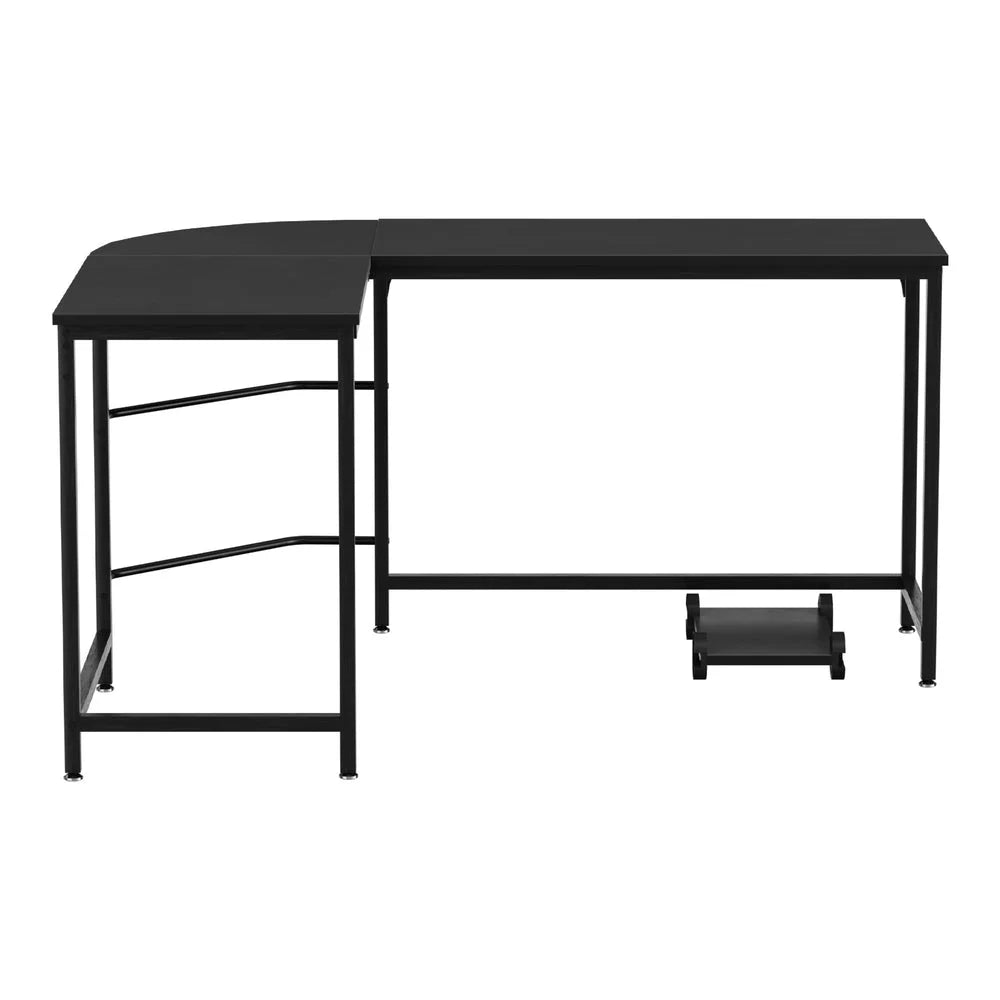 Black 147cm home office desk with work surface and storage section