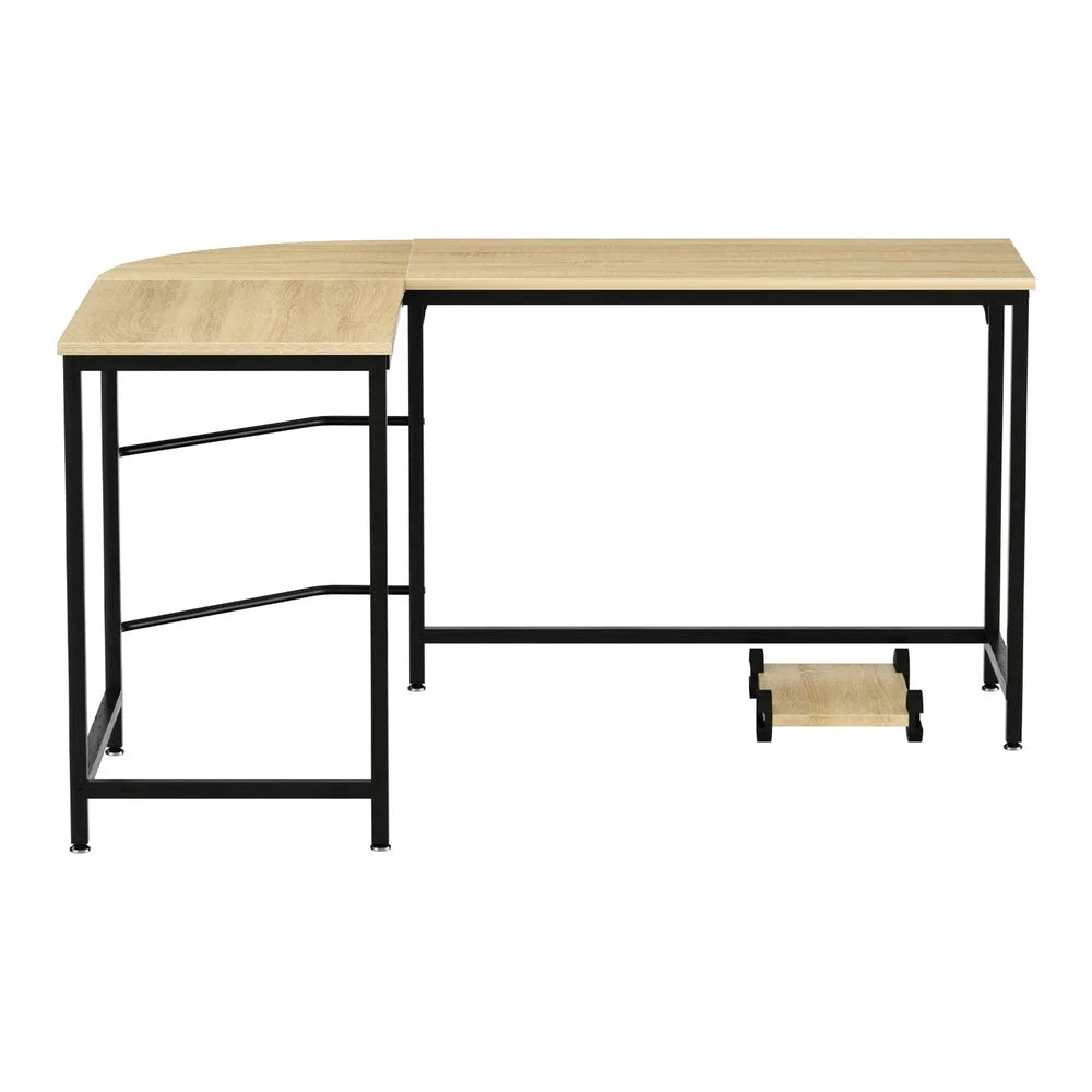 Computer Desk L Shape CPU Stand oak 147cm 133
