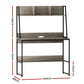 Grey 100cm home office desk with tabletop and metal support frame