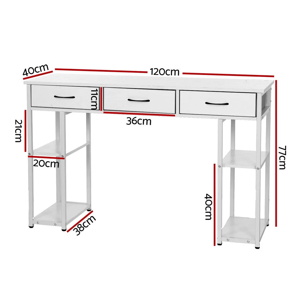 White 120cm desk for study or home office workspaces