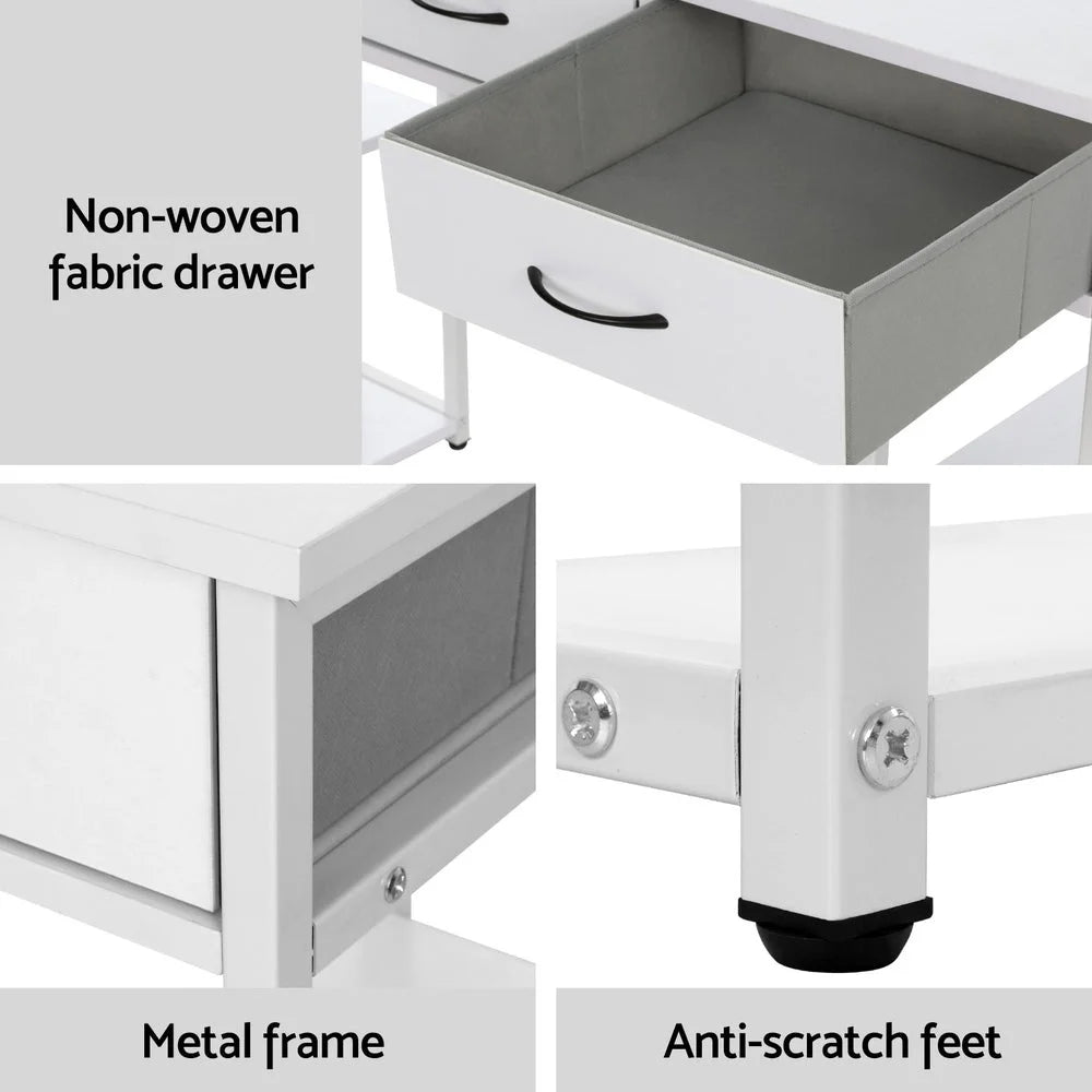 Desk with computer drawer shelves study table