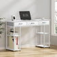 White 120cm desk with computer drawer shelves study