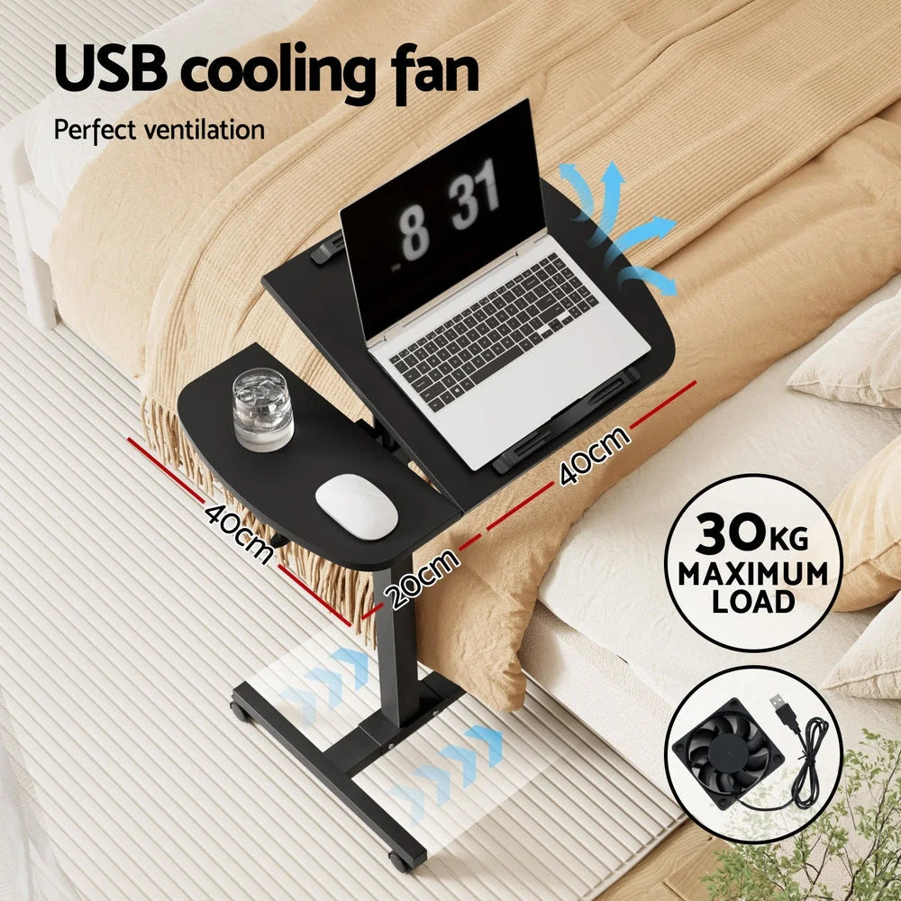 Computer Stand Adjustable with Cooler Fan Black - Living