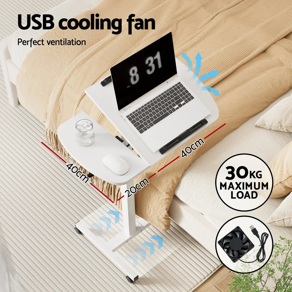 Computer Stand Adjustable with Cooler Fan White - Living