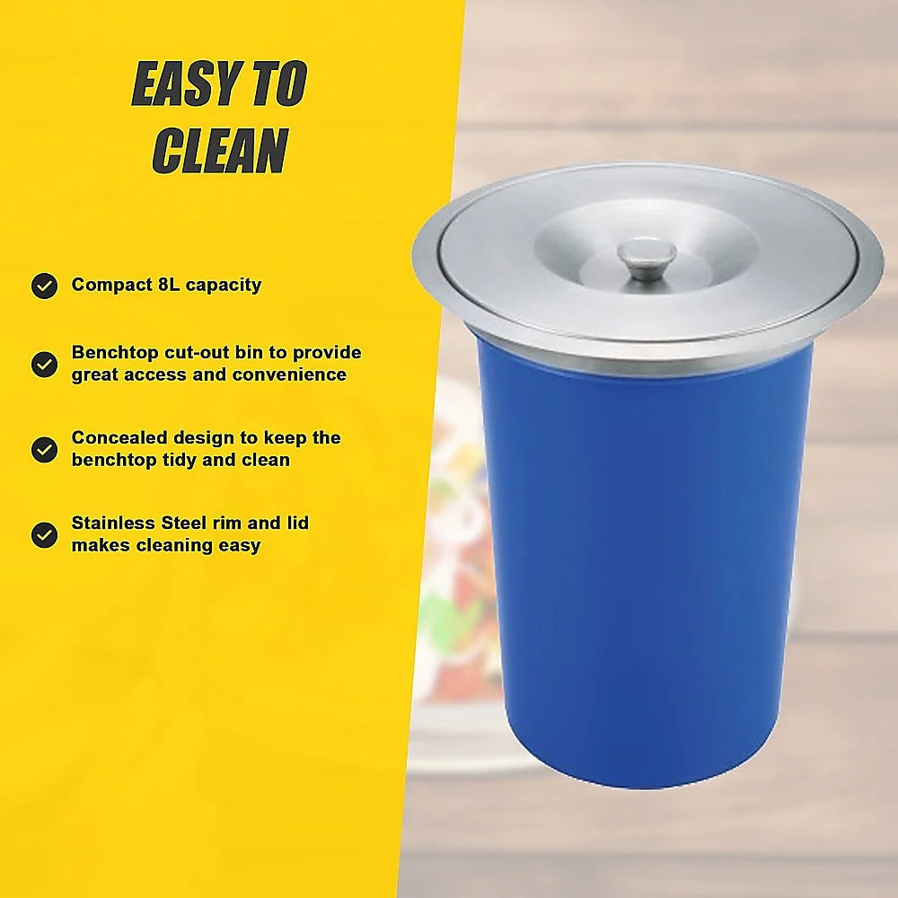 Concealed Benchtop Bin - 8L - Fitness Accessories