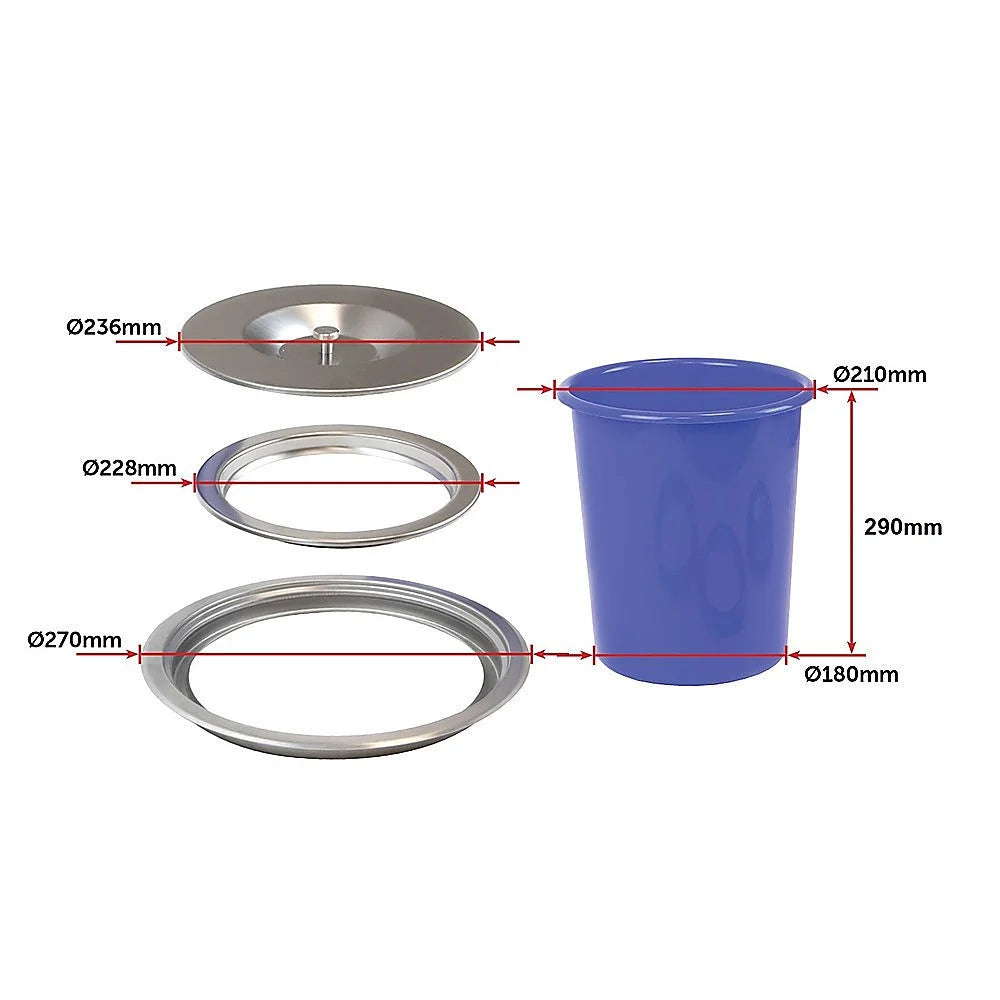 Concealed Benchtop Bin - 8L - Fitness Accessories