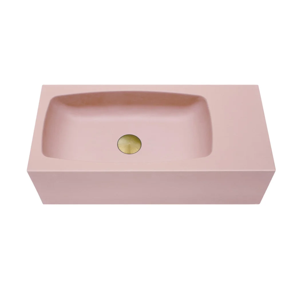 Concrete Cement Wash Basin Counter Top Wall Hung Curved