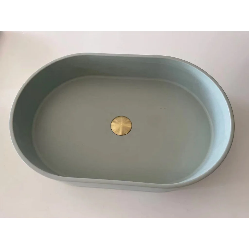 Concrete Cement Wash Basin Ultra Modern Counter Top Oval