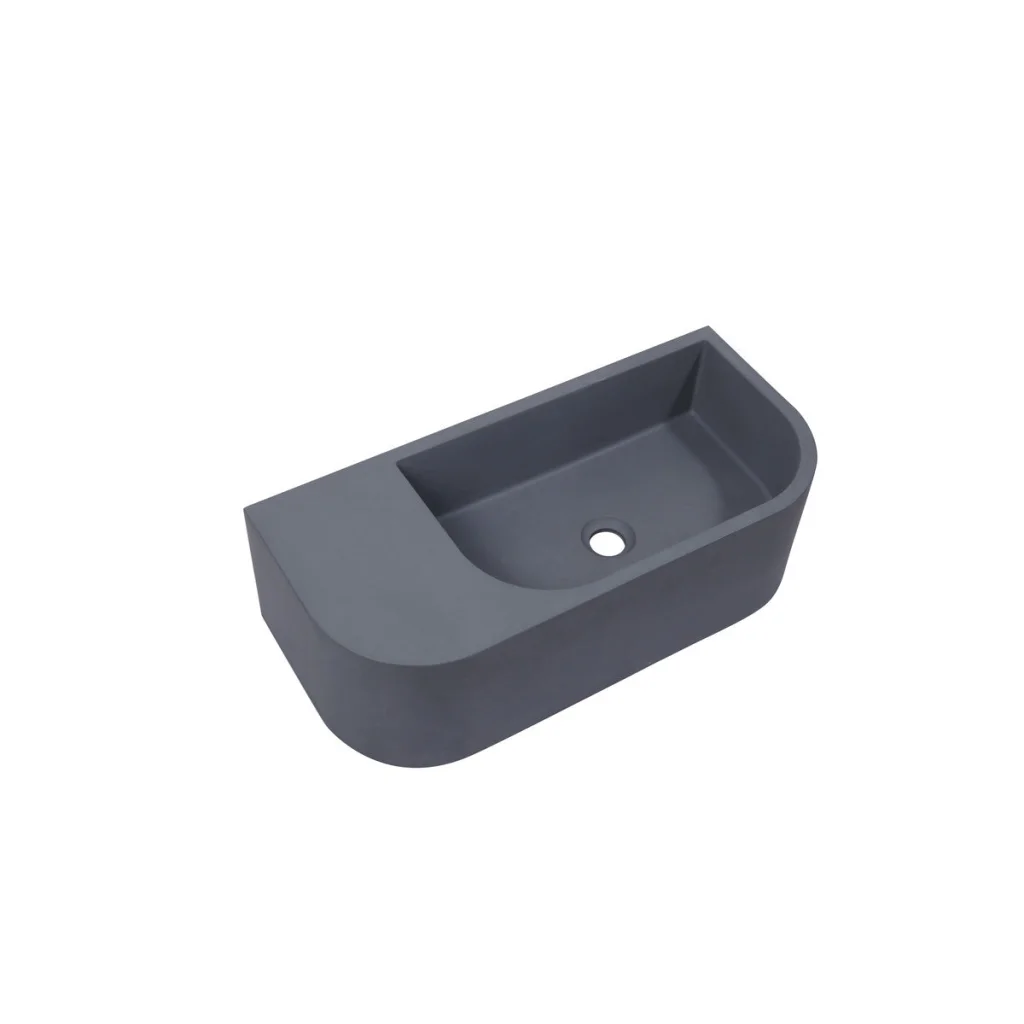 Concrete Cement Wash Basin Wall Hung Counter Top Matte Dark