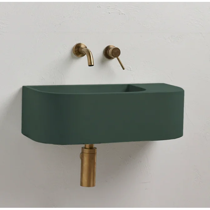 Concrete Cement Wash Basin Wall Hung Counter Top Matte Lake