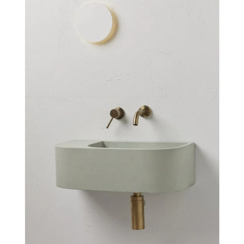 Concrete Cement Wash Basin Wall Hung Counter Top Matte Mint