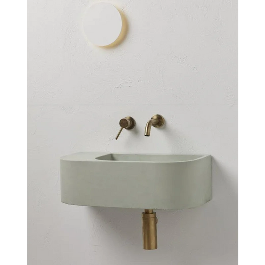 Concrete Cement Wash Basin Wall Hung Counter Top Matte Mint