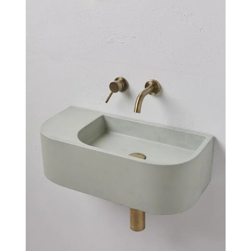 Concrete Cement Wash Basin Wall Hung Counter Top Matte Mint