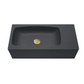 Concrete Cement Wash Basin Wall Hung Curved Matte Black New