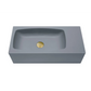 Concrete Cement Wash Basin Wall Hung Curved Matte Dark Grey