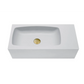 Concrete Cement Wash Basin Wall Hung Curved Matte White New