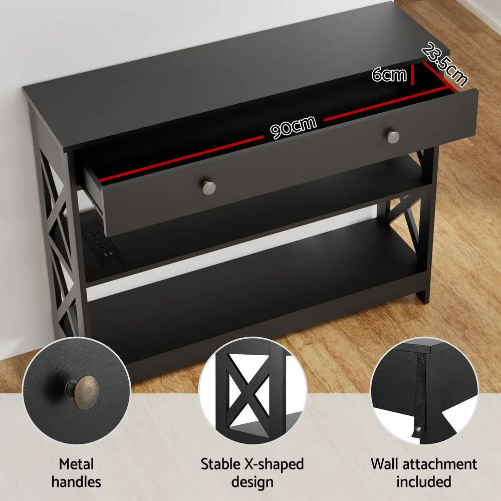 Console Table 3-Tier with USB Outlets - Furniture