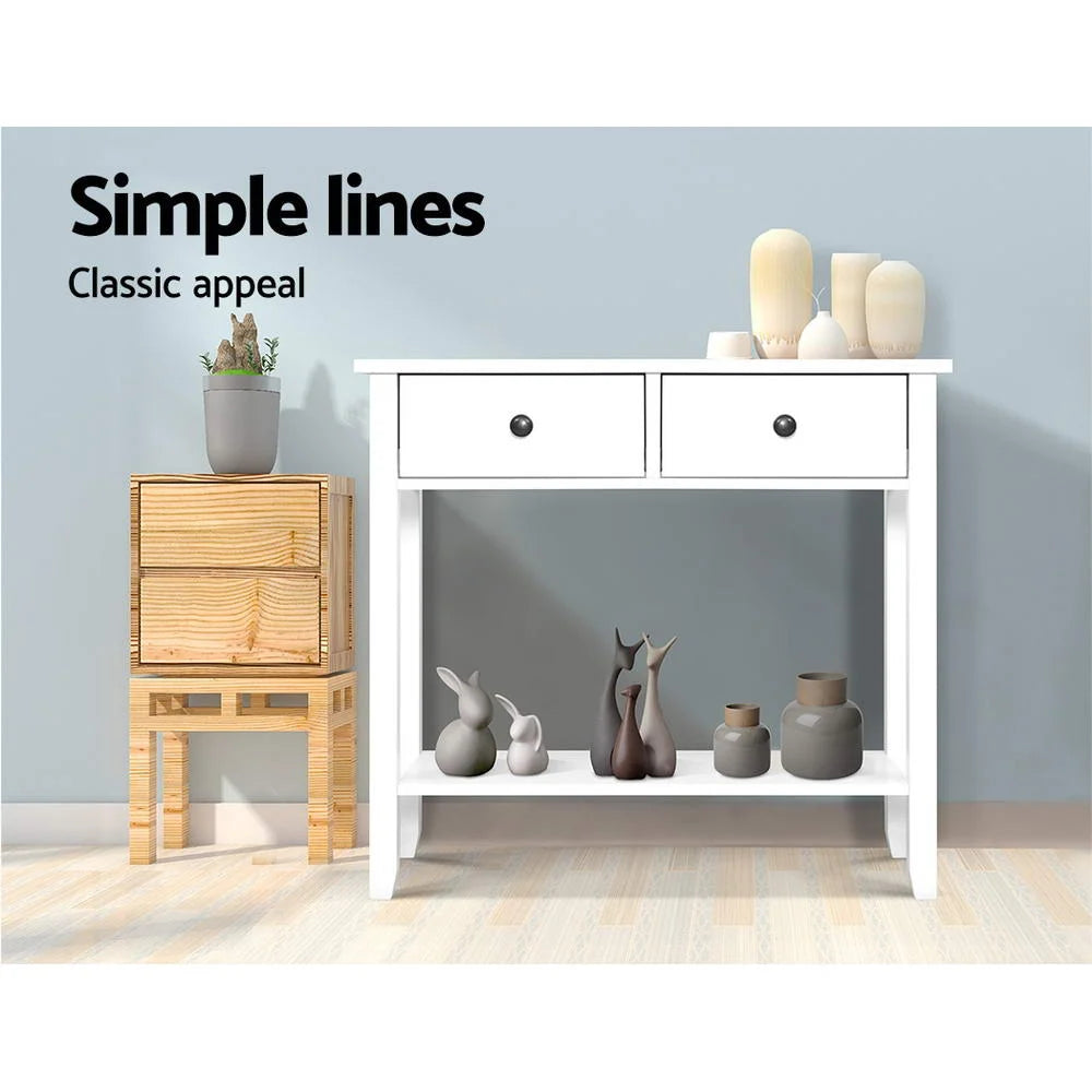 Console Table Hallway Entry Desk With Drawers White Bedroom