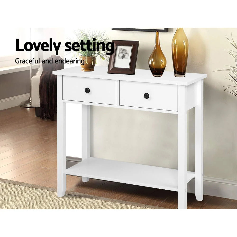 Console Table Hallway Entry Desk With 2 Drawers Bedroom