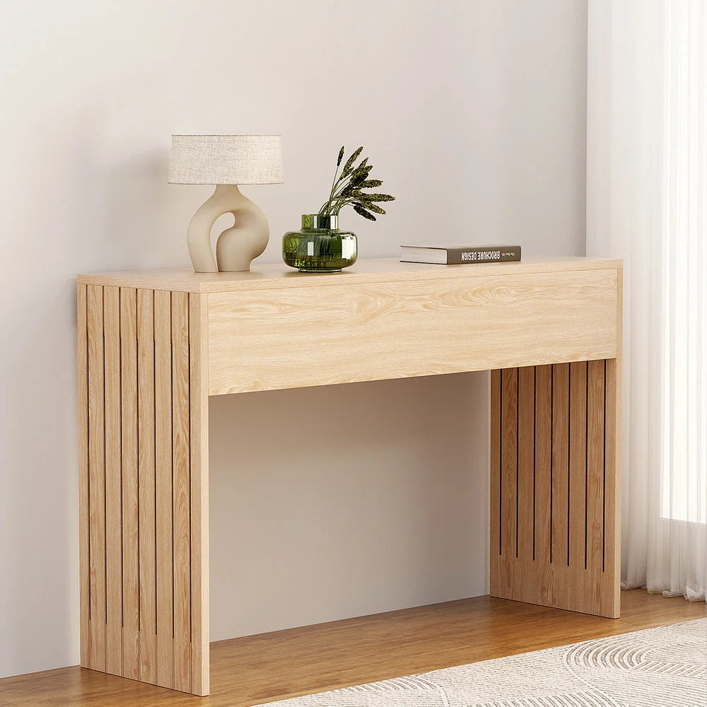 Console Table Hallway Fluted 120CM - Pine - Furniture