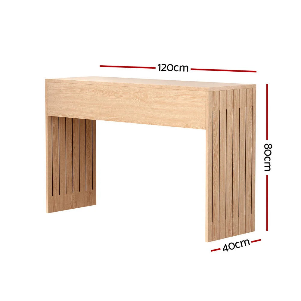 Console Table Hallway Fluted 120CM - Pine - Furniture