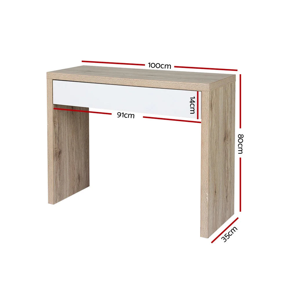 Console Table Jory with Storage Drawer - White Pine