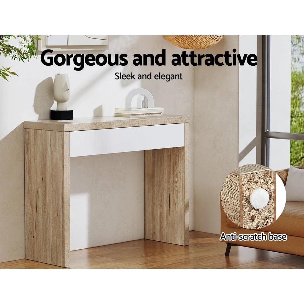 Console Table Jory with Storage Drawer - White Pine