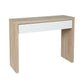 Console table with white console body and timber drawer