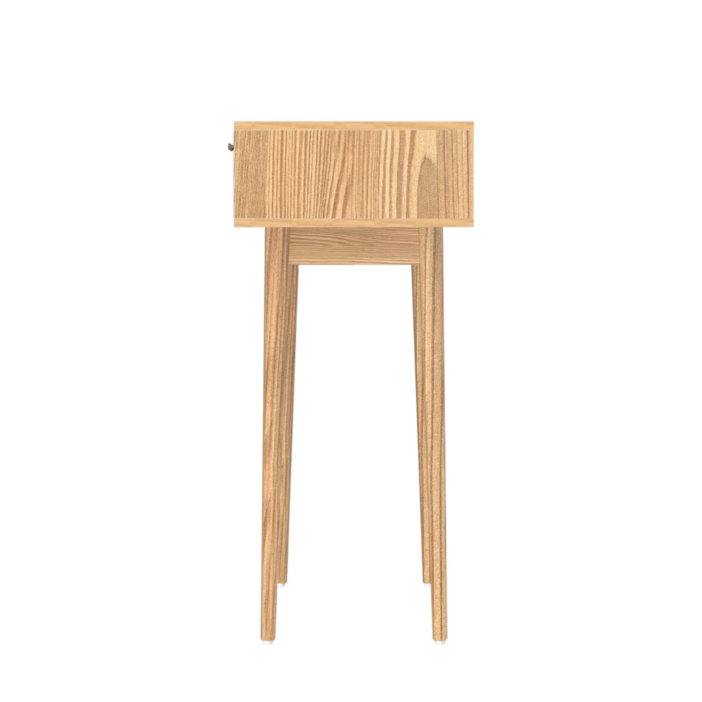 Console Table Rattan with Drawer Storage Hallway Table