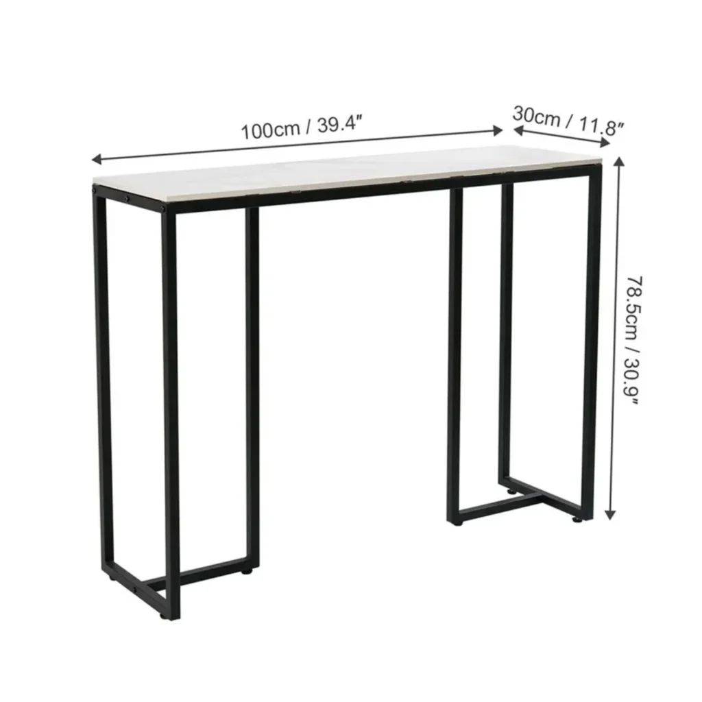 Console Table Stone Marble - Marble & Black - Furniture
