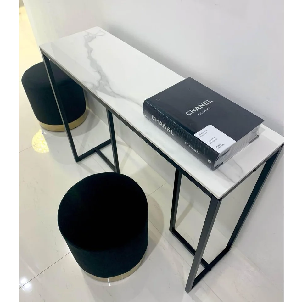 Console Table Stone Marble - Marble & Black - Furniture