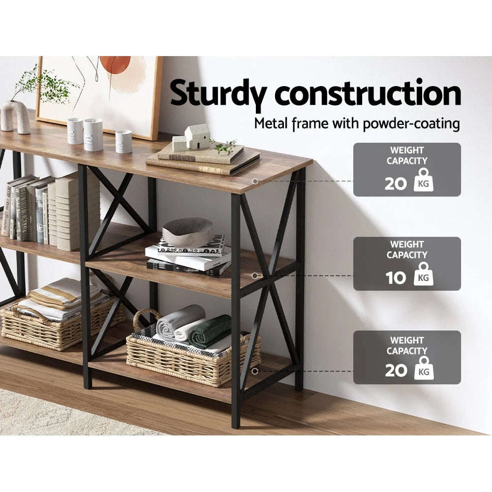 Console Table Xiah 120CM 3 Tier walnut 343