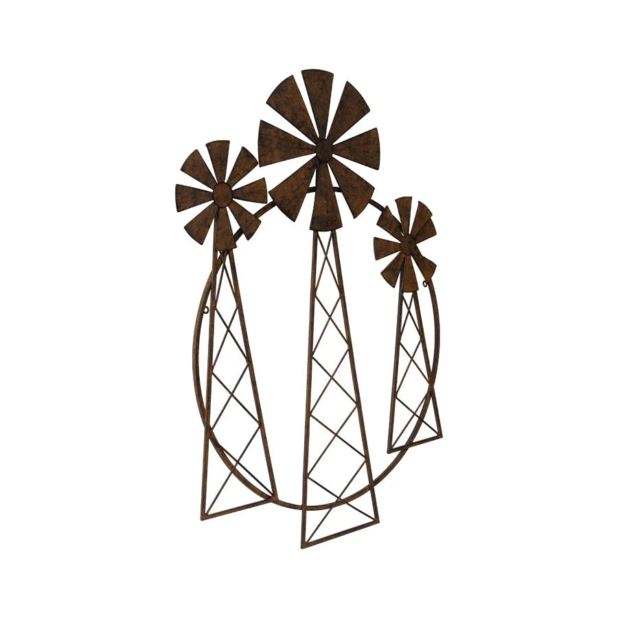 Contemporary 3 Windmill Wall Art 81cm - Home & Garden >
