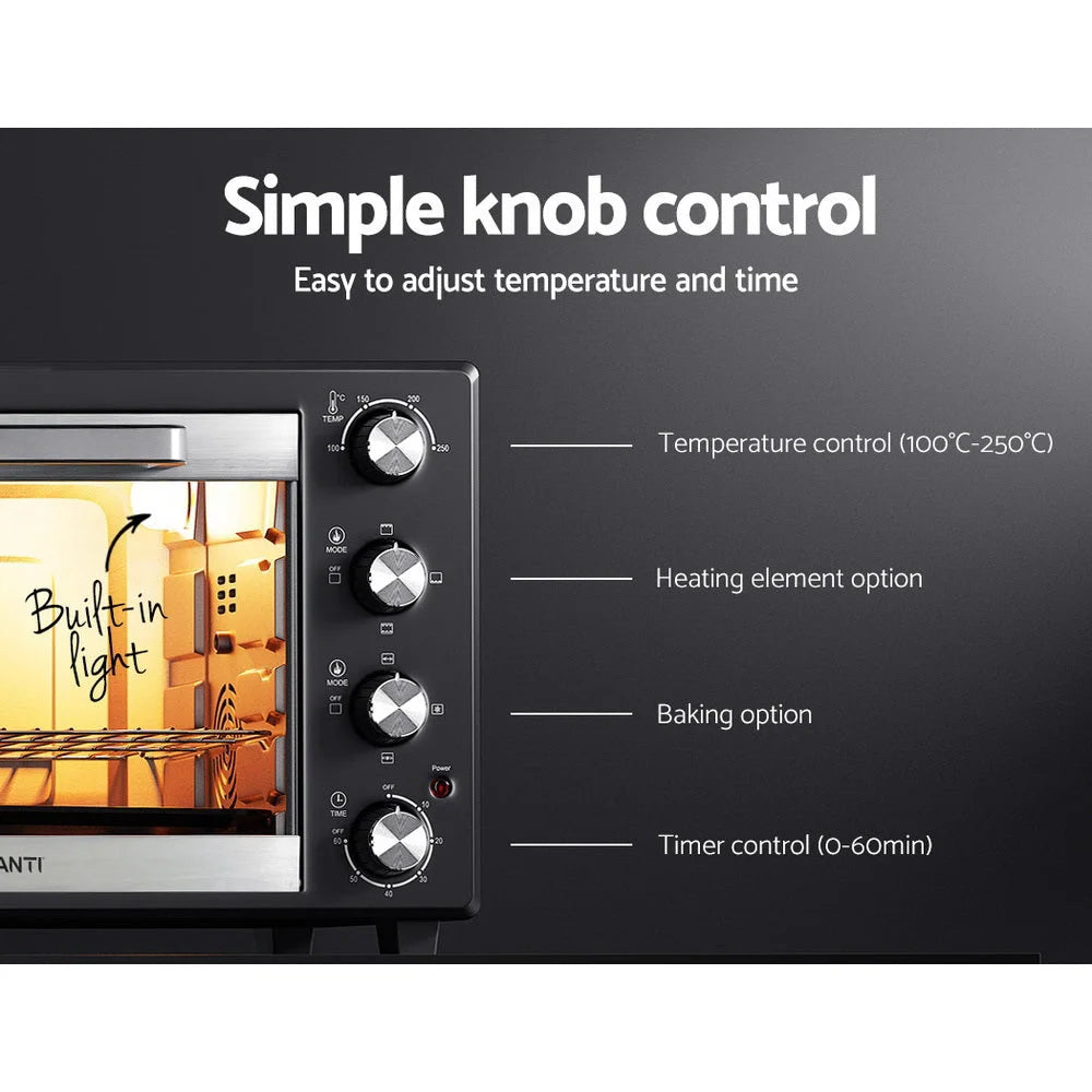 Convection Oven Bake Benchtop Rotisserie Grill 45L