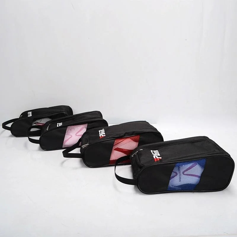 Convenient Breathable Golf Shoe Bag - Durable Nylon - Black