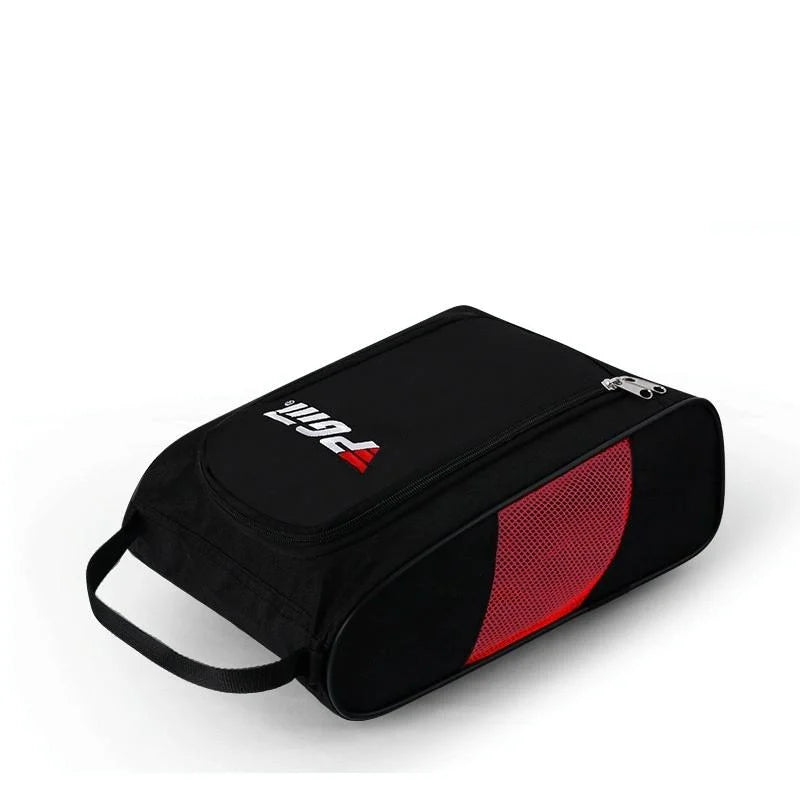 Convenient Breathable Golf Shoe Bag - Durable Nylon - Black