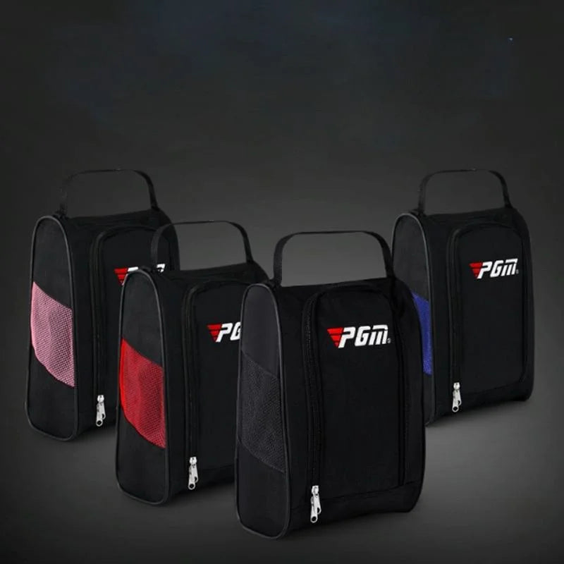 Convenient Breathable Golf Shoe Bag - Durable Nylon - Black