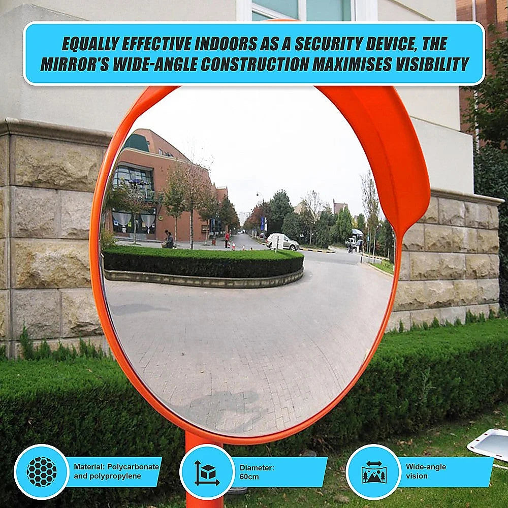 Convex Mirror 60cm Round Blind Spot Safety Traffic Driveway