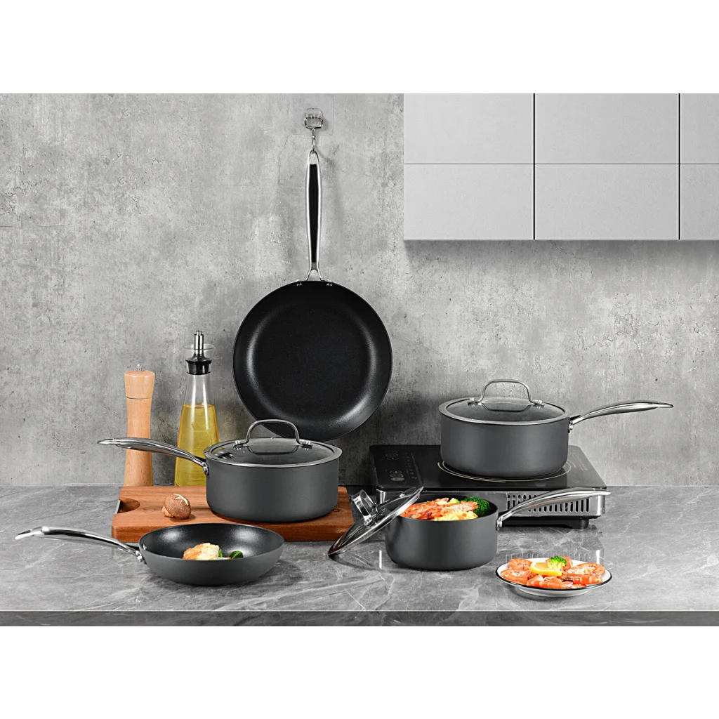 Cookware Set 8-Piece with Non-stick Coating and Glass Lids