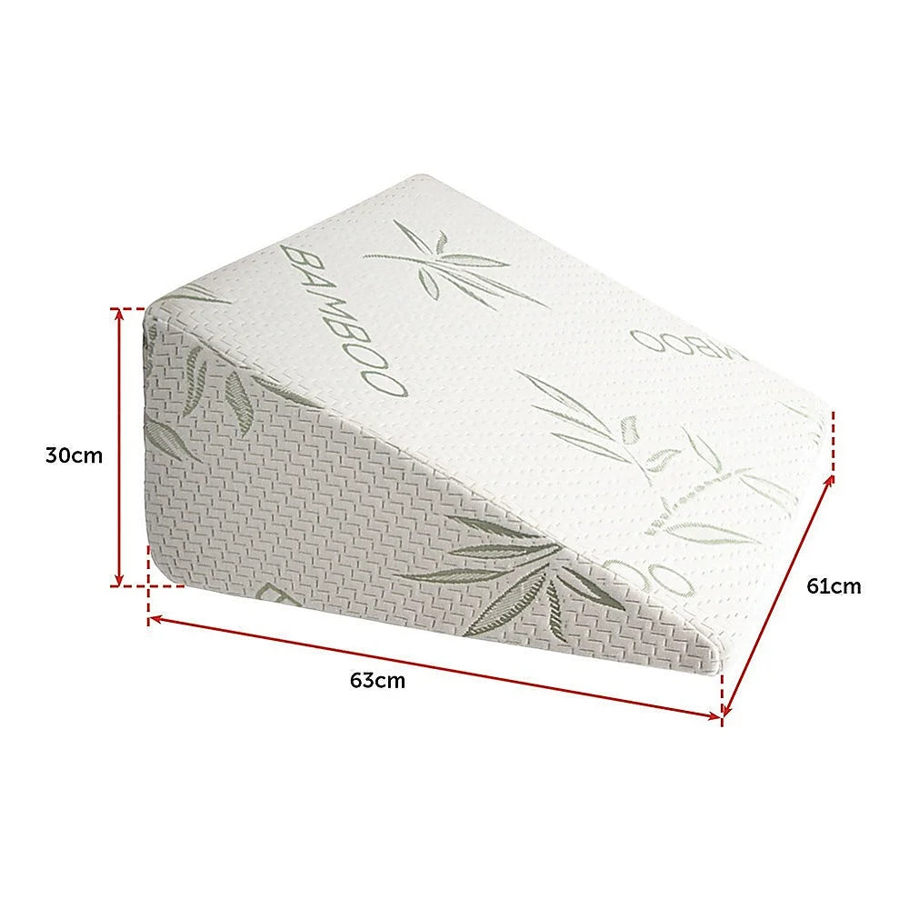 Cool Gel Memory Foam Bed Wedge Pillow Cushion for Neck Back