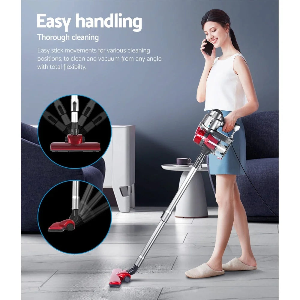 Corded Handheld Bagless Vacuum Cleaner - Red & Silver
