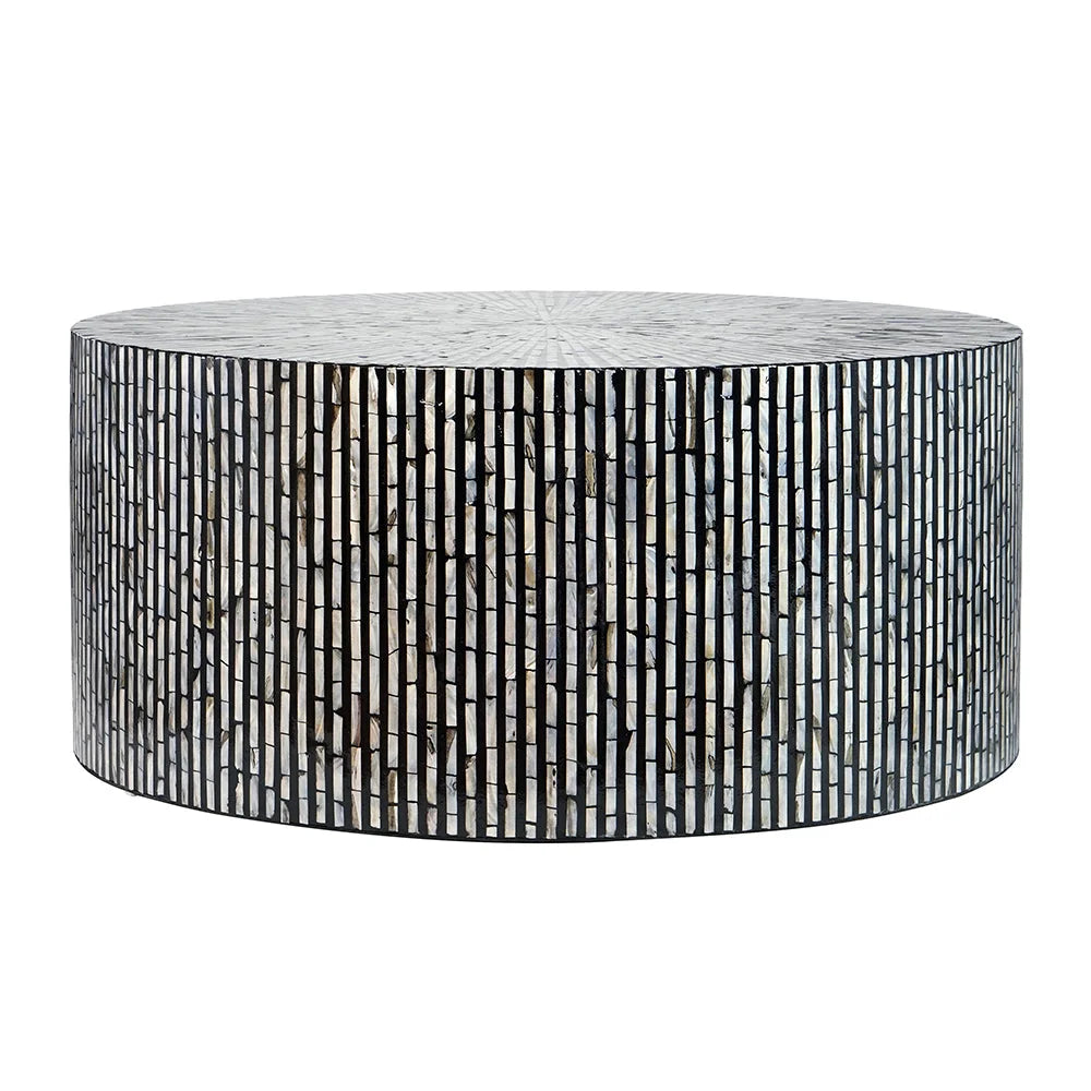 CORDELIA ROUND MOTHER OF PEARL COFFEE TABLE - Furniture >