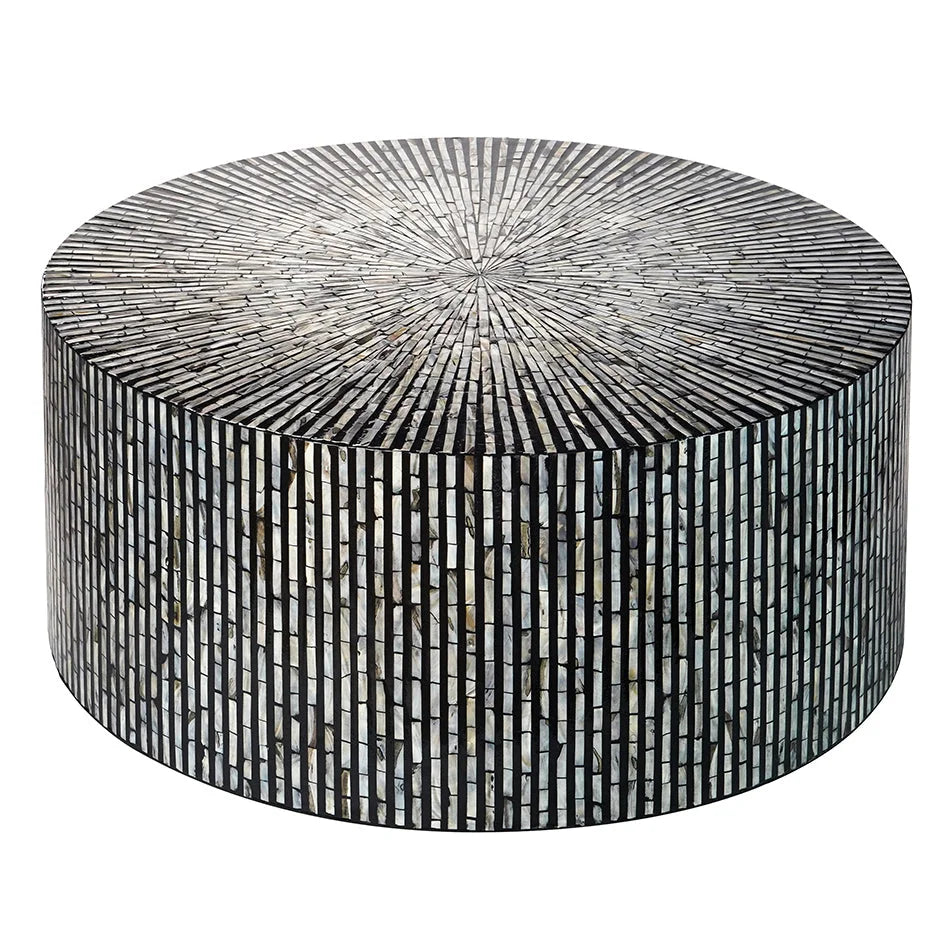 CORDELIA ROUND MOTHER OF PEARL COFFEE TABLE - Furniture >