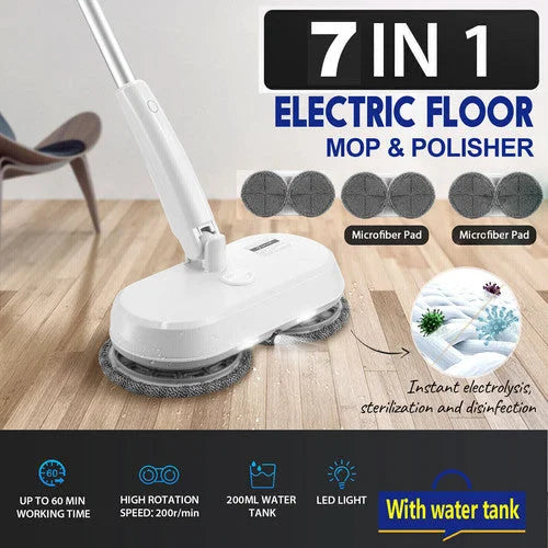 Cordless Electric spin 6Mops Cleaner 5In1 Floor Polisher