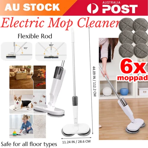 Cordless Electric spin 6Mops Cleaner 5In1 Floor Polisher