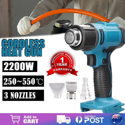 Cordless Heat Gun 2200W Hot Air Gun 300~580°C for Makita