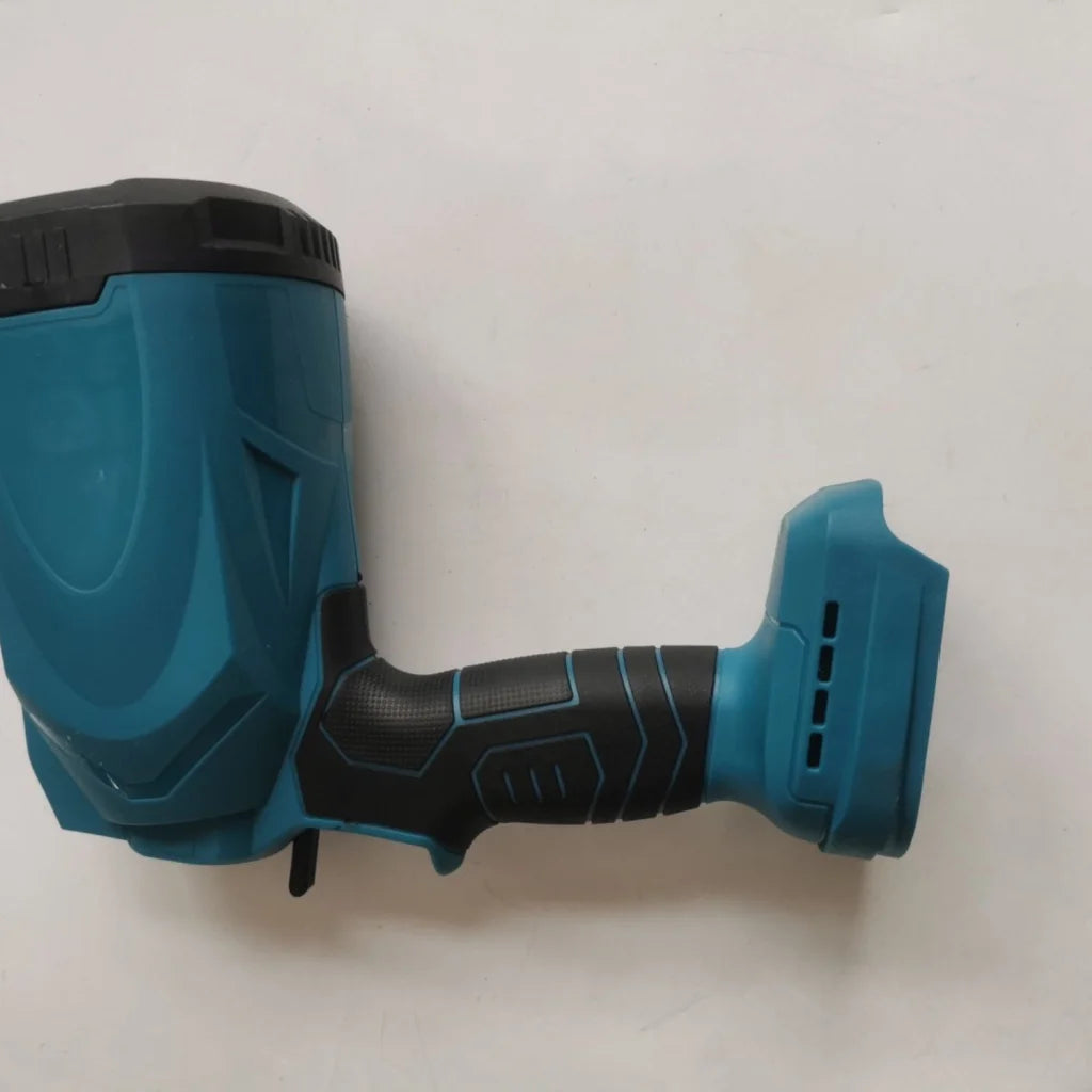 Spray gun with storage context and item proportions